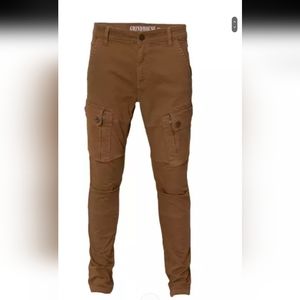 Mens Grindhouse Slim Angled Cargo Pockets with Zip "Khaki" Pants Size 40